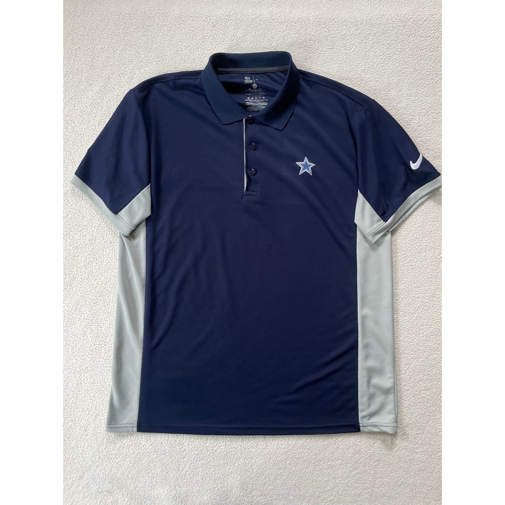Nike Mens 2XL Polo Shirt Navy Dallas Cowboys NFL Team Apparel Short Sleeve